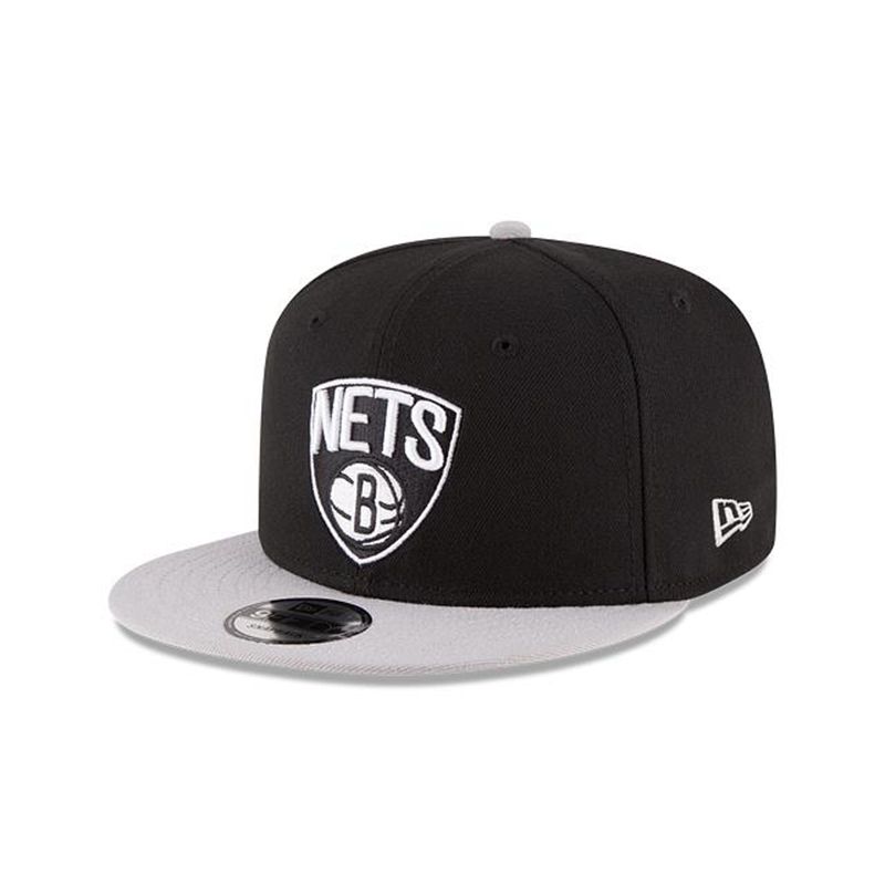 NBA Brooklyn Nets Two Tone 9Fifty Snapback (XSF9735) - Black New Era Caps